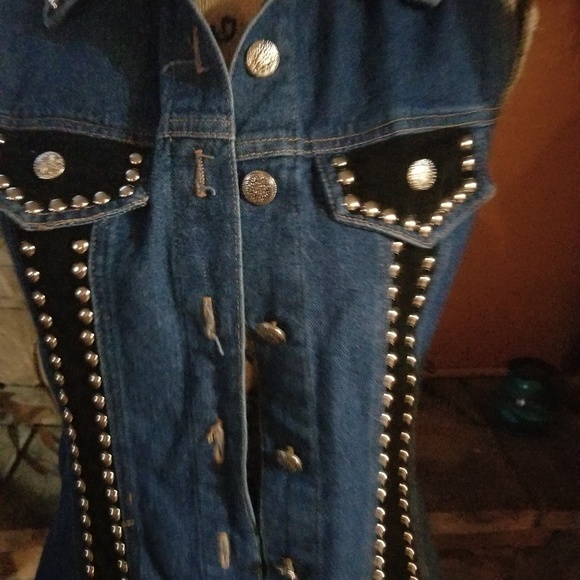 GREEN FIELD BLUE JEAN TOP - Picture 2 of 4